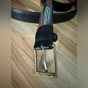 Brighton Vintage Anilina Glazed Cowhide Leather Belt Size 46 Mens Made in USA